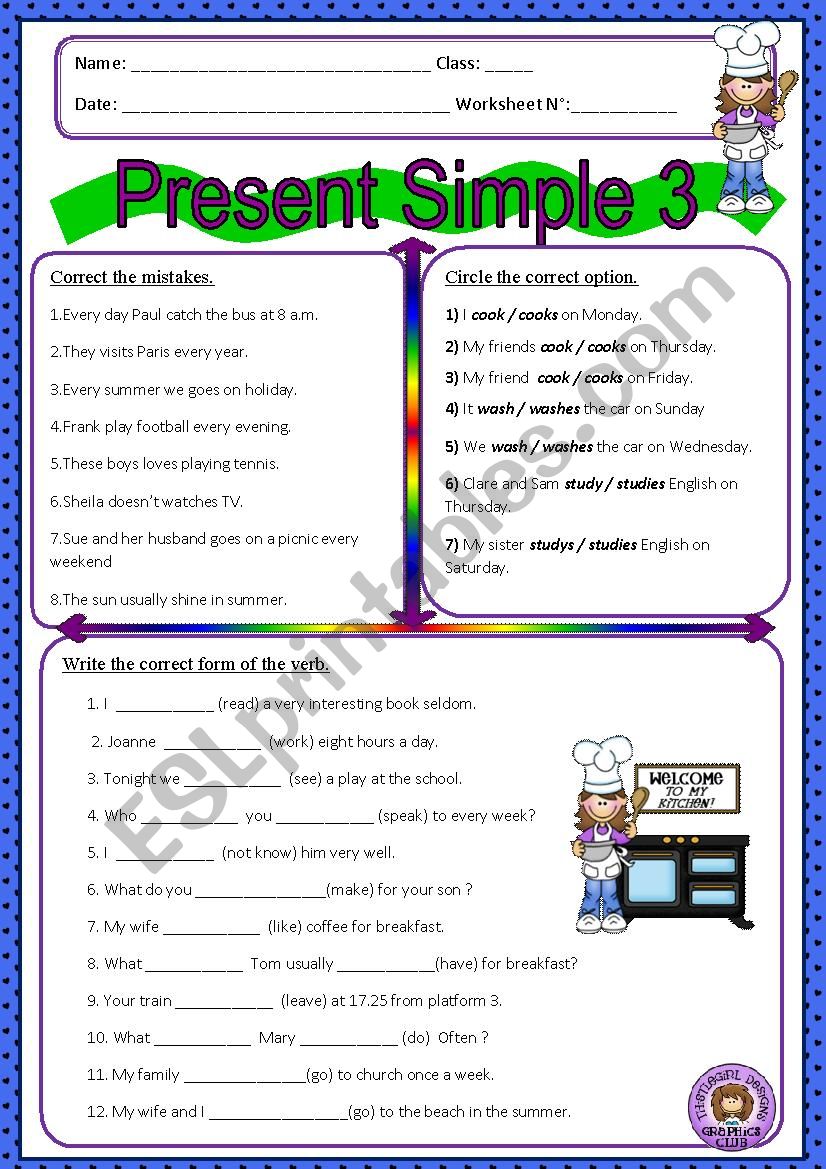 Present Simple 3 worksheet