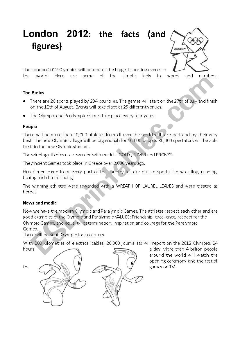 LONDON 2012 worksheet