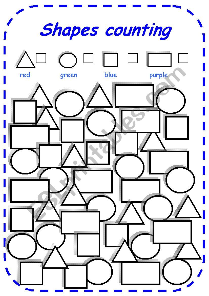 shapes counting worksheet