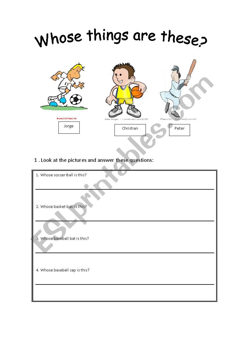 Whose ....? worksheet