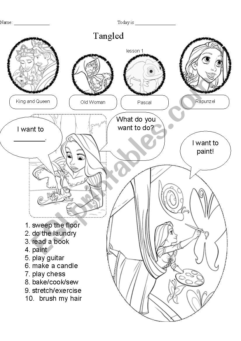 Tangled Lesson 1 worksheet