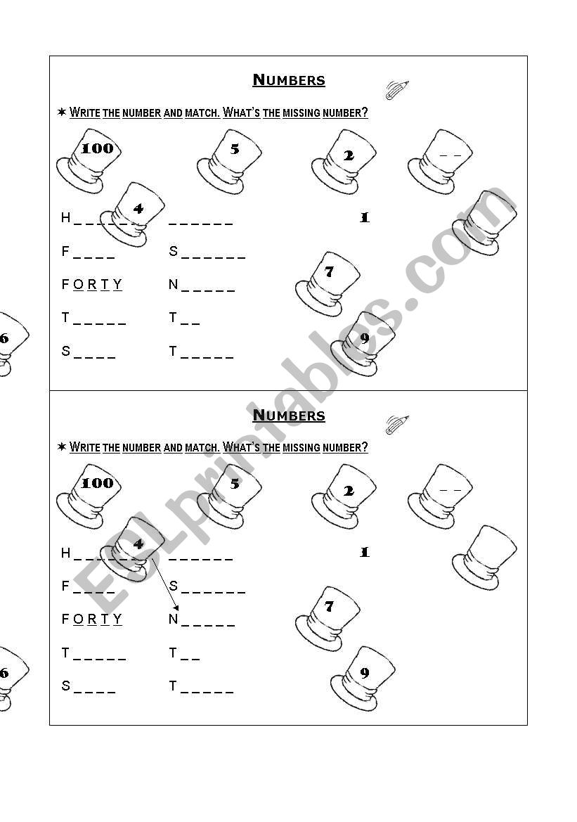 Numbers worksheet