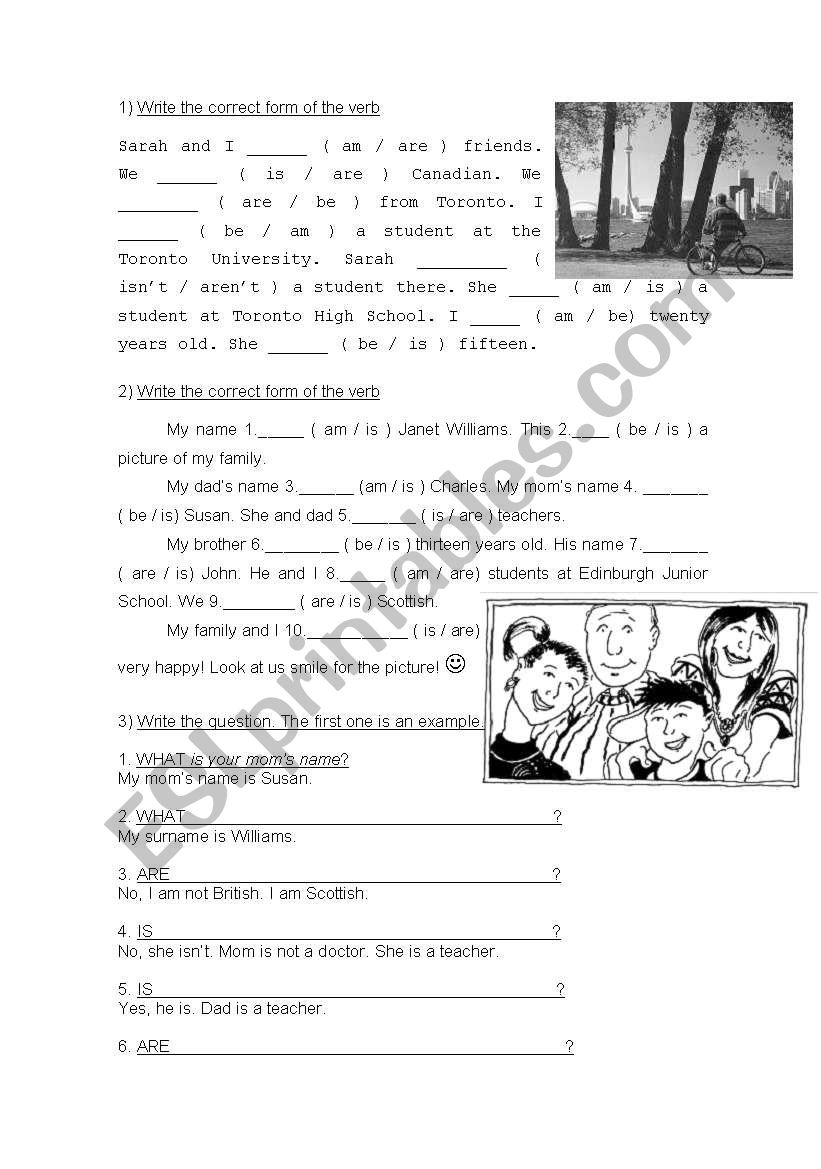 Verb to be revision worksheet