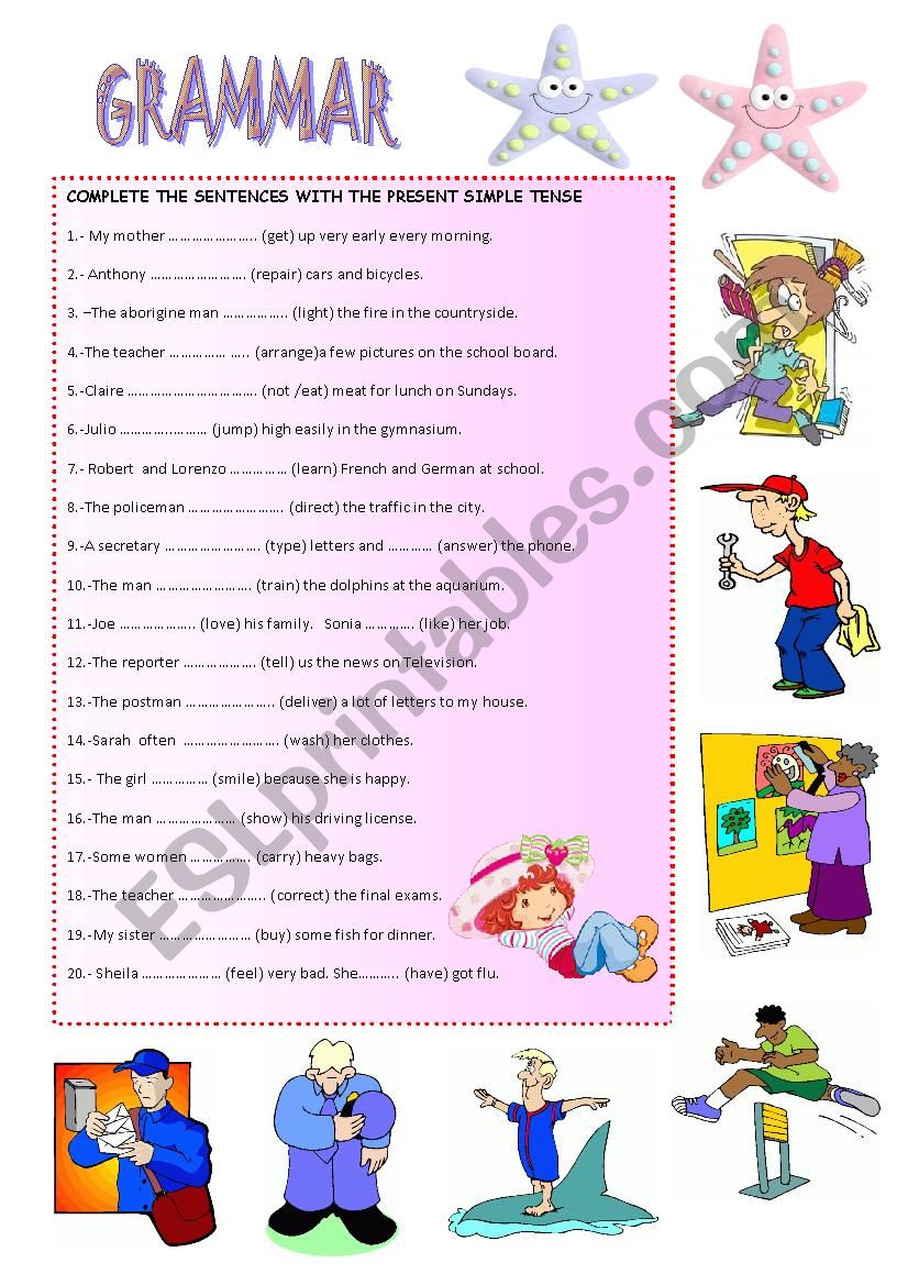 PRESENT SIMPLE TENSE worksheet