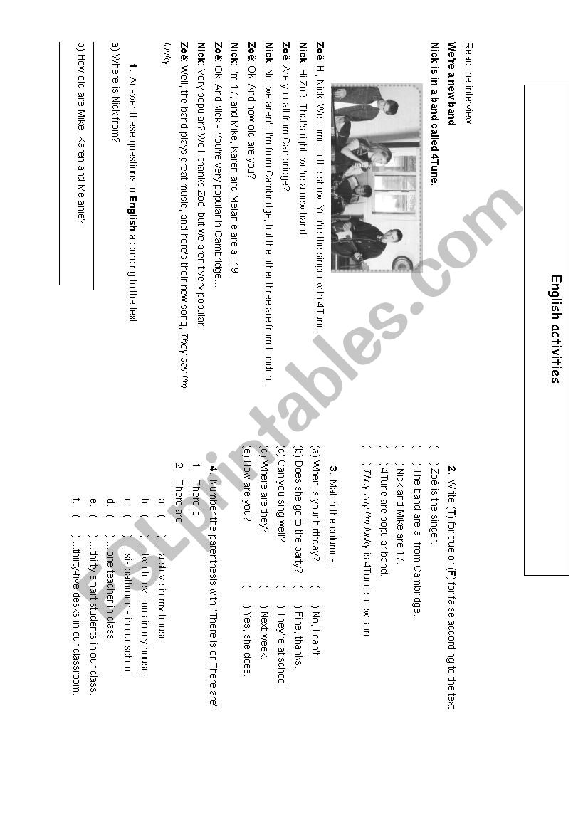 Text worksheet