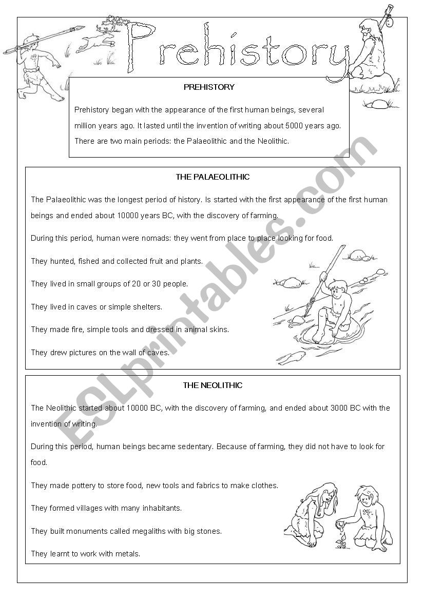 Prehistory: The Palaeolithic & The Neolithic