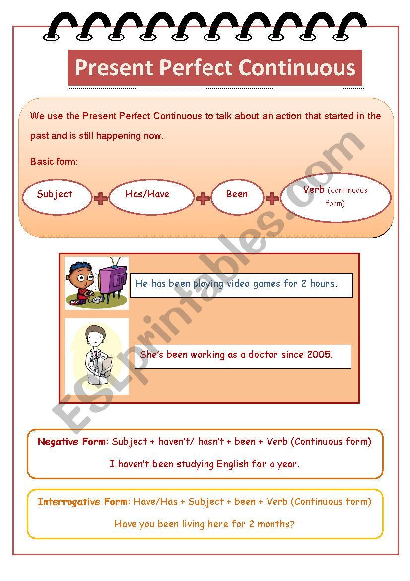 Present Perfect Continuous worksheet