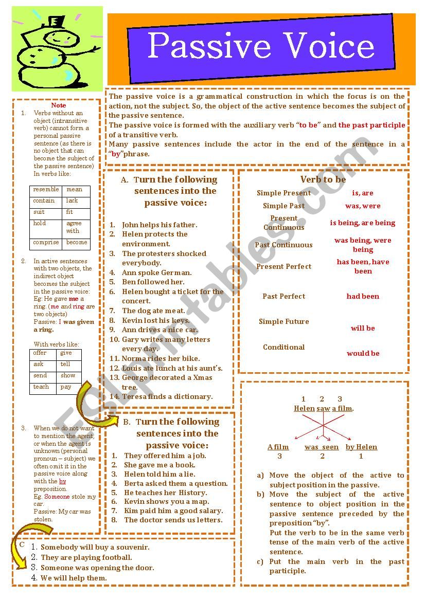 passive voice (25.05.12) worksheet