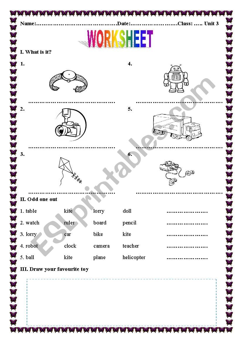 vocabulary worksheet