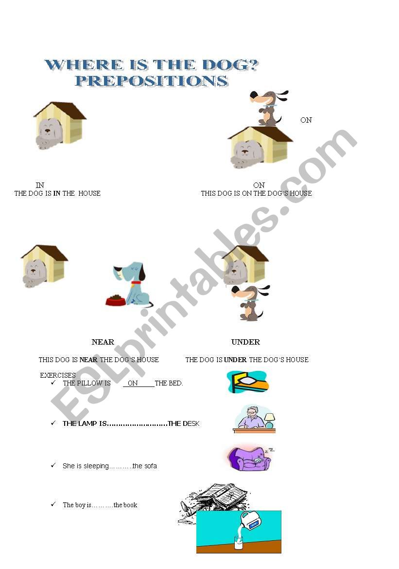 prepositions of places worksheet