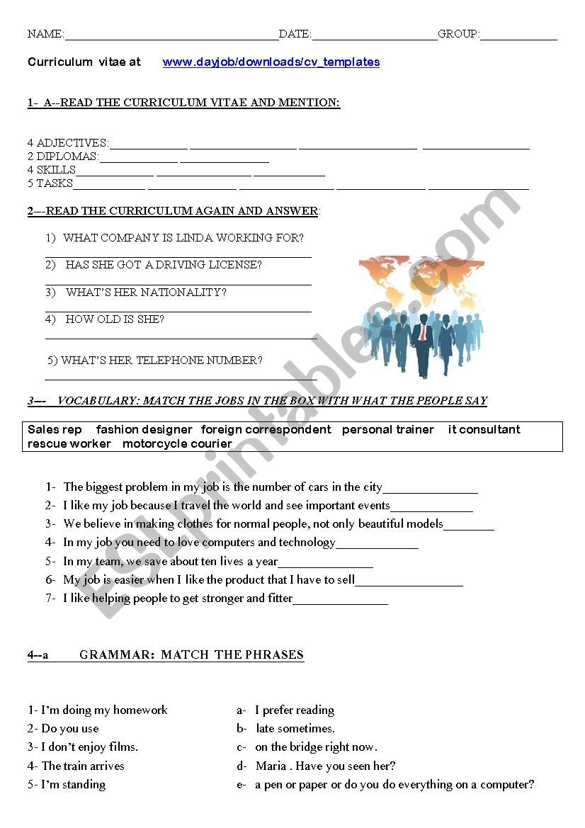 TEST ON JOBS WORKS worksheet