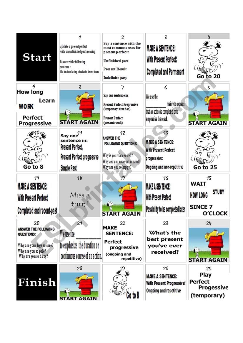 present perfect vs present perfect progressive game