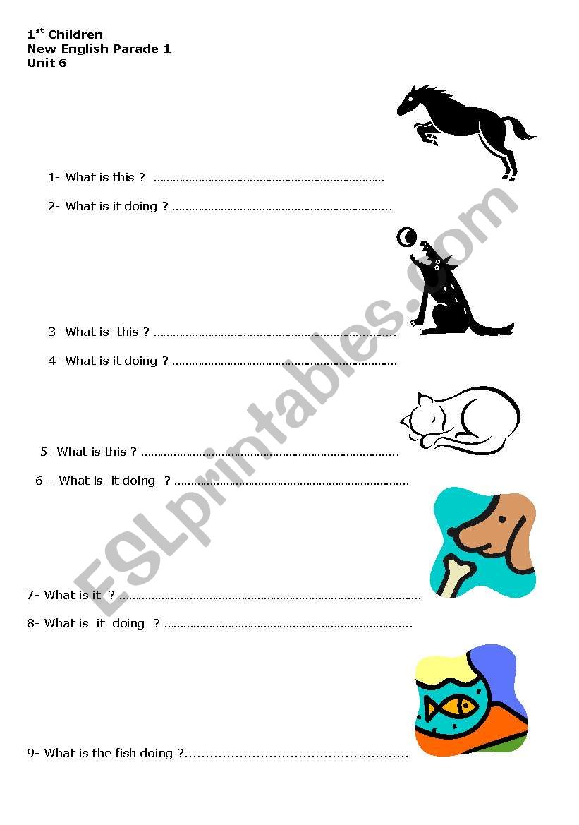 What  is  ......  doing ? worksheet
