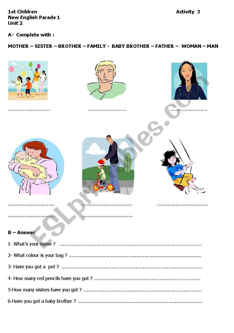 The family - People  worksheet