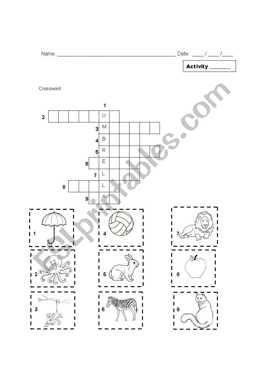 Animals worksheet