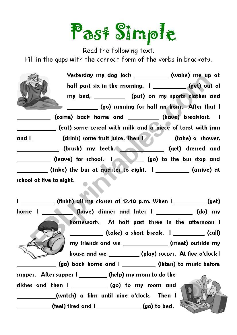 Past Simple - regular and irregular verbs