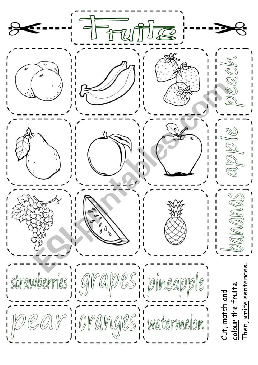 Fruits Pictionary worksheet