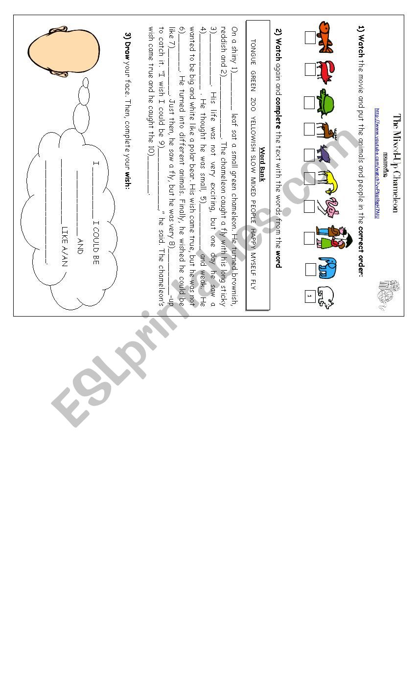 The Mixed-up Chameleon movie worksheet