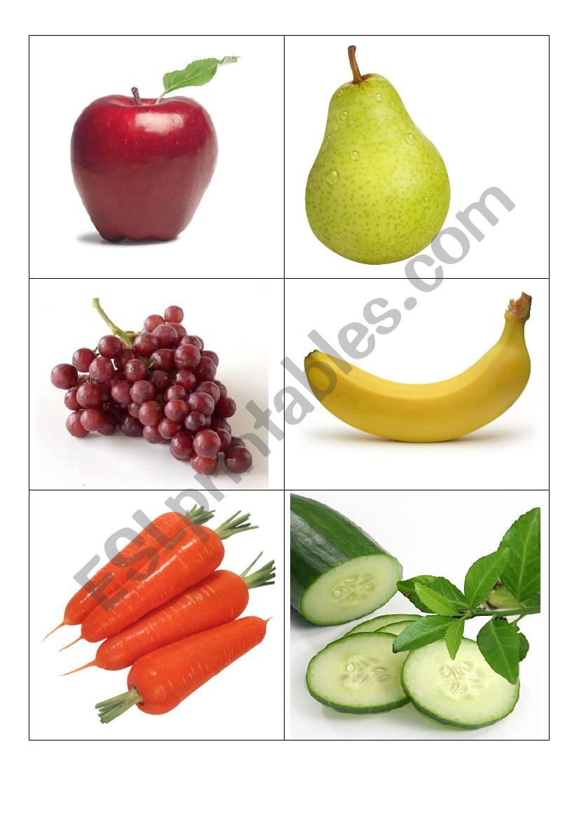 Fruits and vegetables worksheet