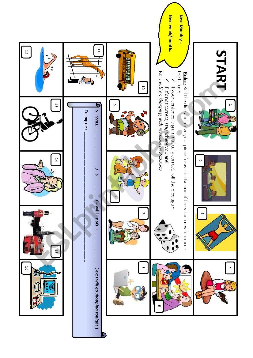 board game - the future worksheet