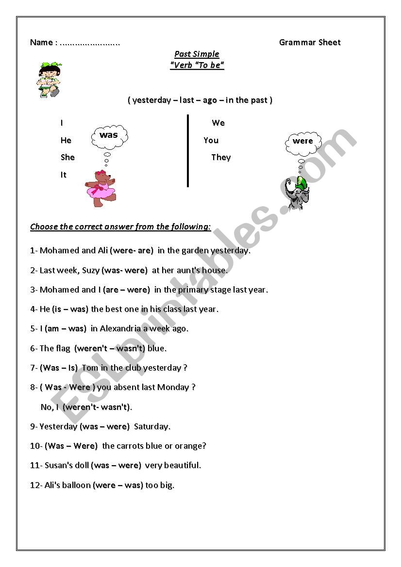 past simple worksheet