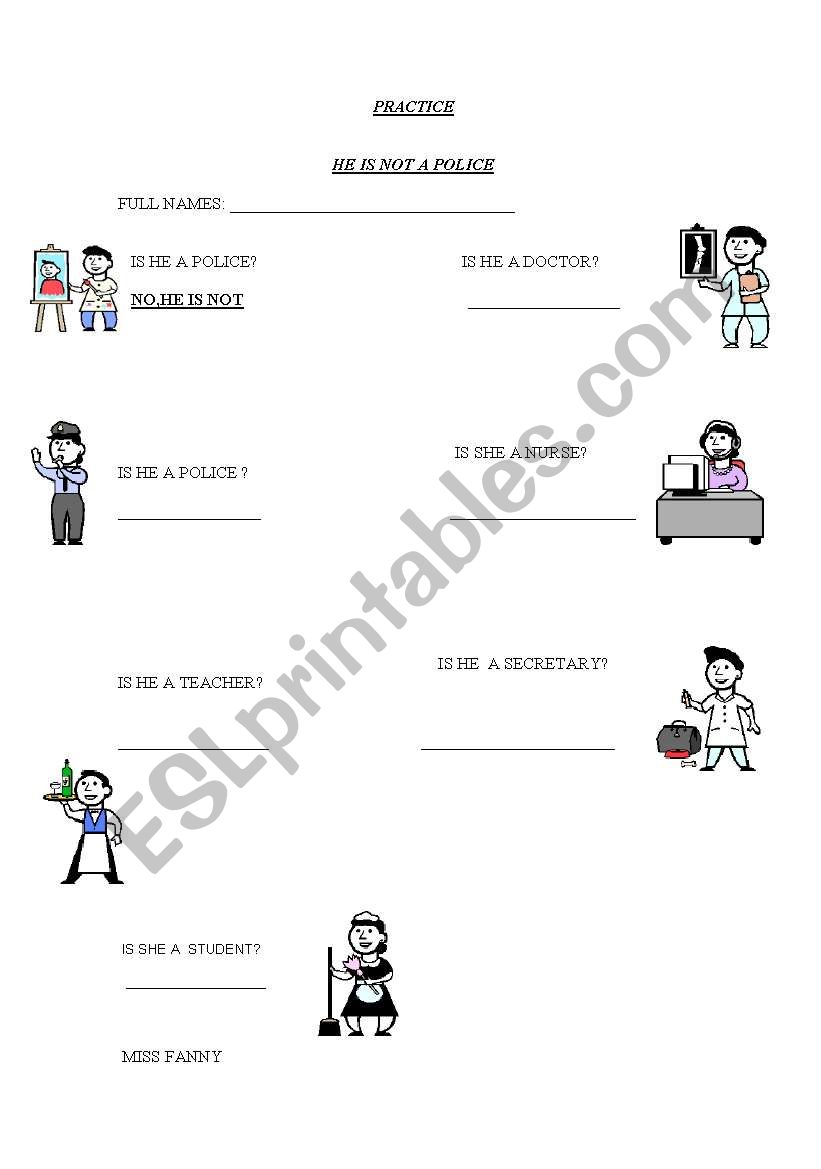 VERB TO BE worksheet