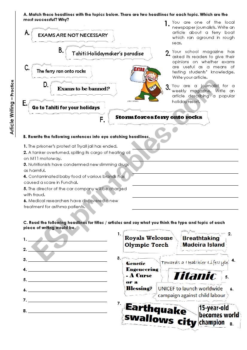 News Reports worksheet