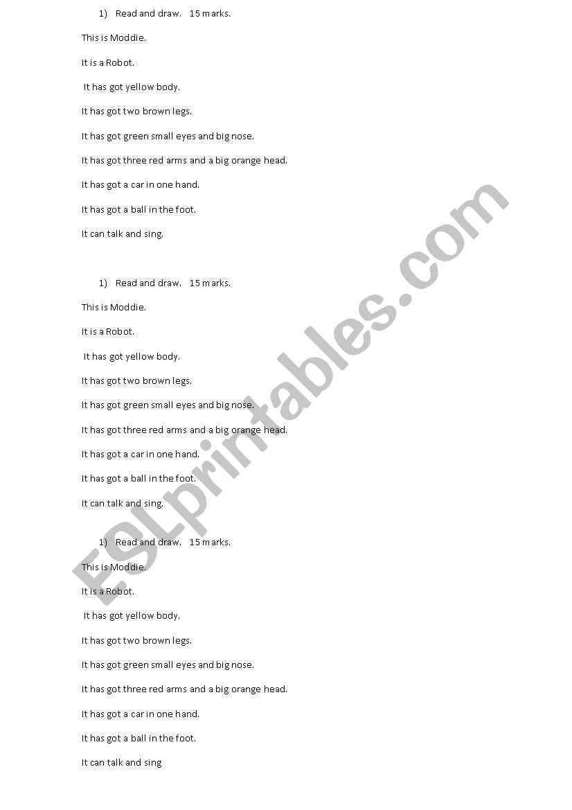 reading activity worksheet