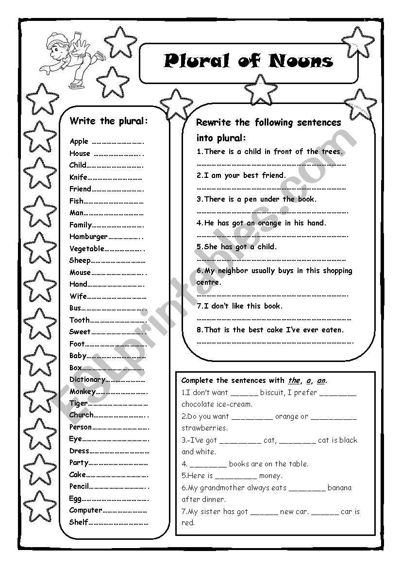 Plural of Nouns worksheet