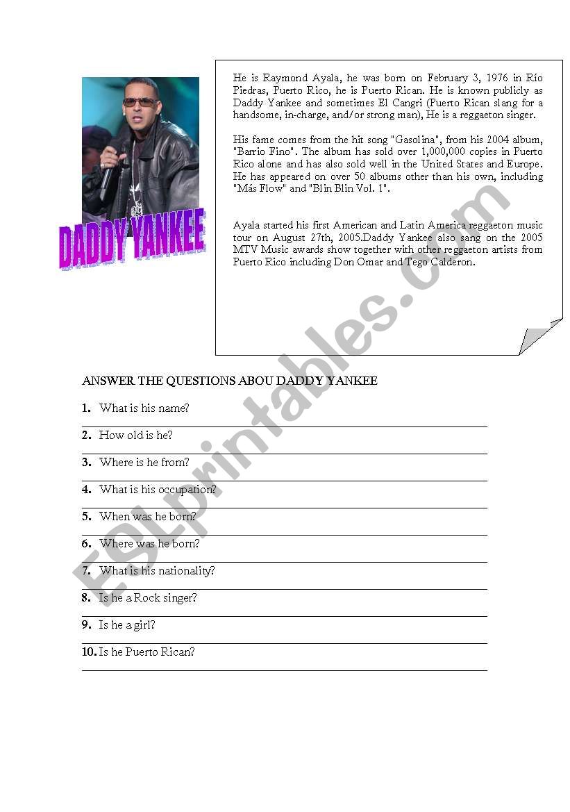 Famous People worksheet