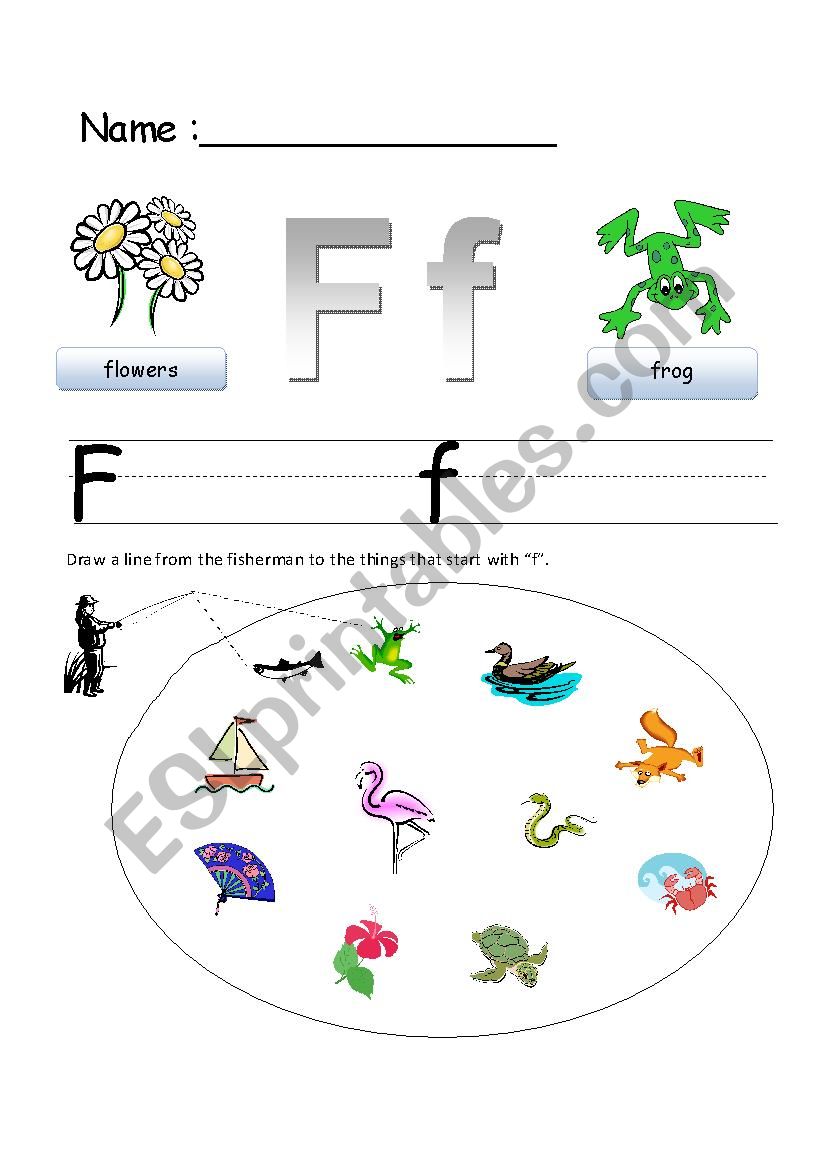 Alphabet- F worksheet