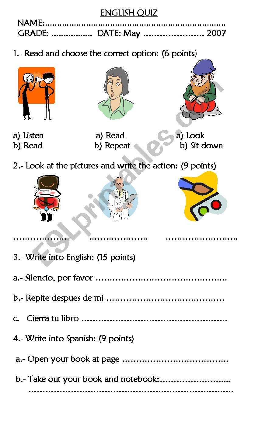 quiz worksheet