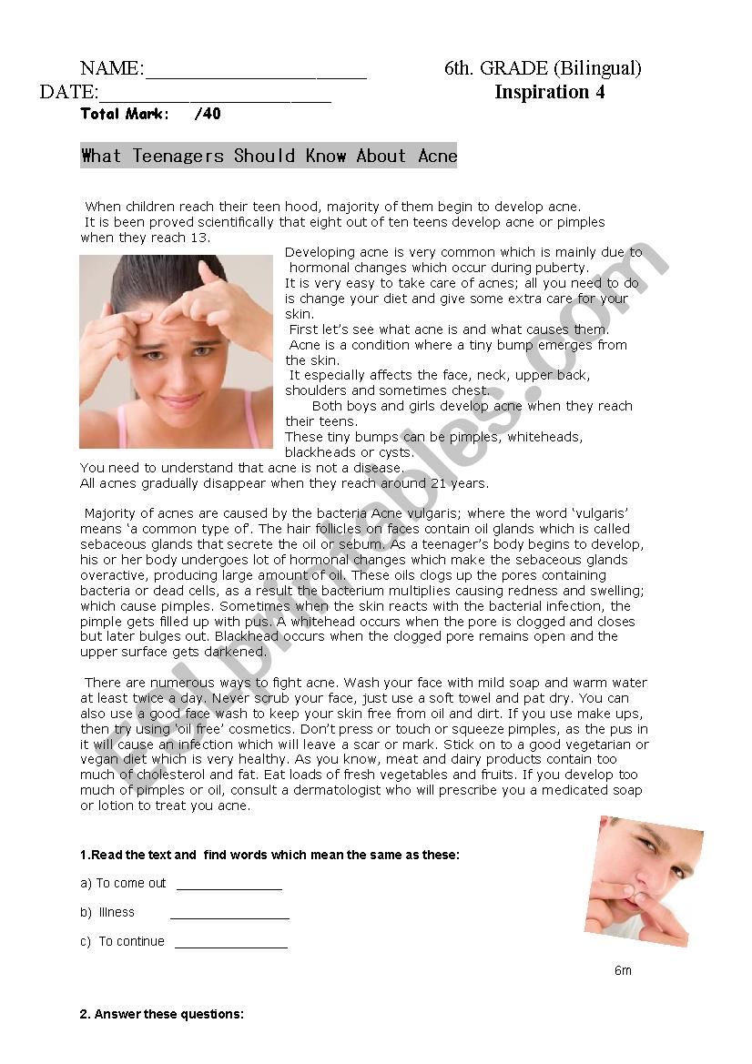 what teenagers shoud know about acne