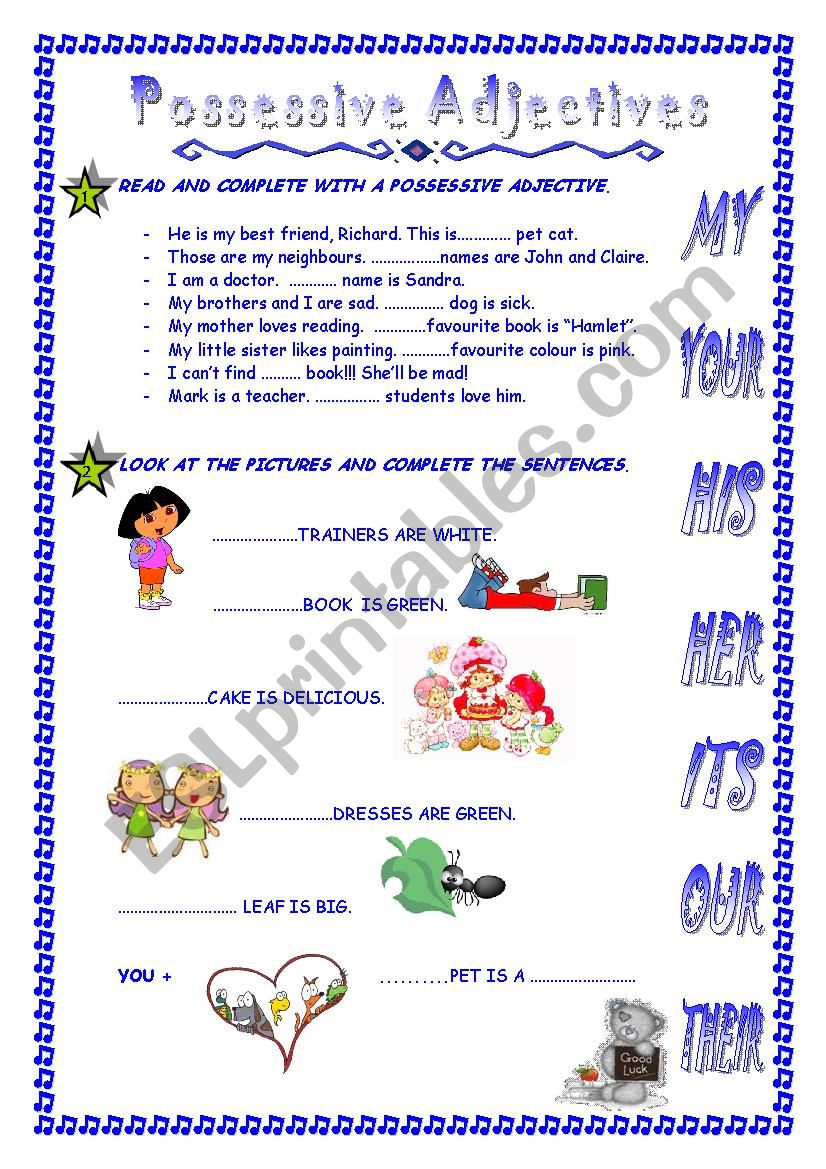 Possessive Adjectives. worksheet