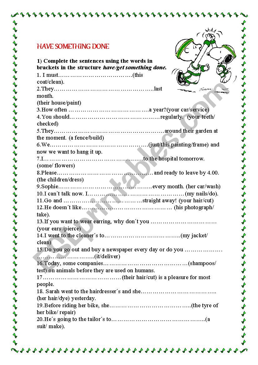 Предложения have something done. Have/get something done упражнения. Have something done Worksheets. Have something done упражнения. Have smth done упражнения.