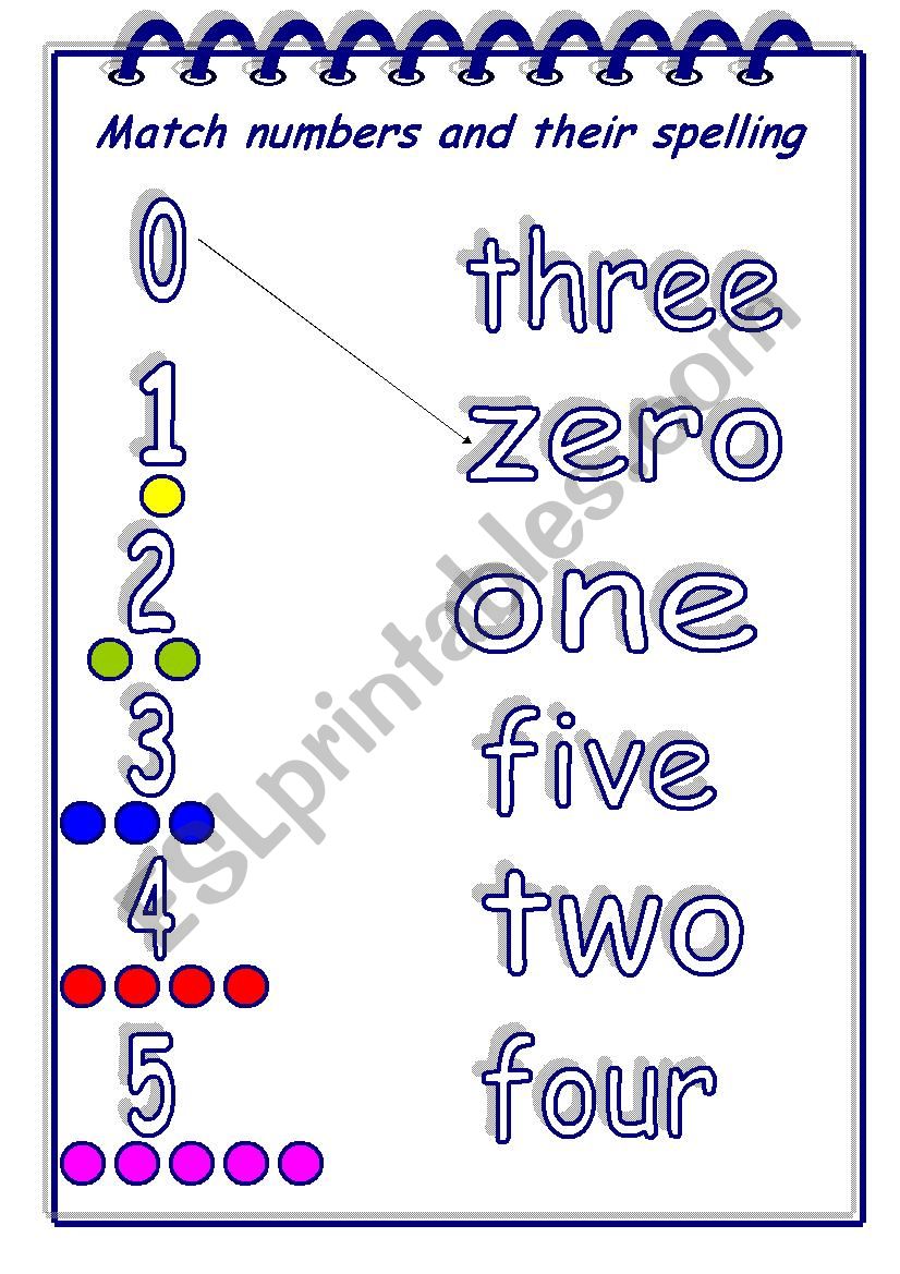 numbers matching worksheet