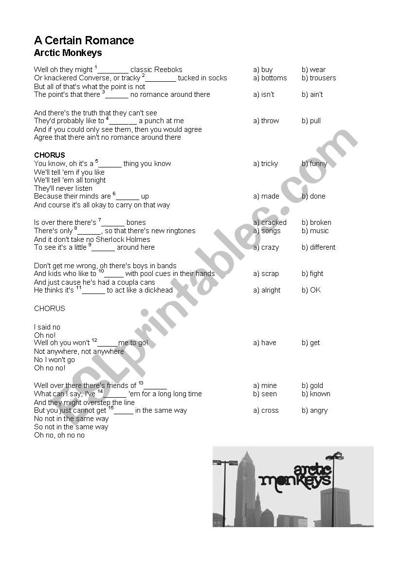 Song Activity Arctic Monkeys - A certain romance 