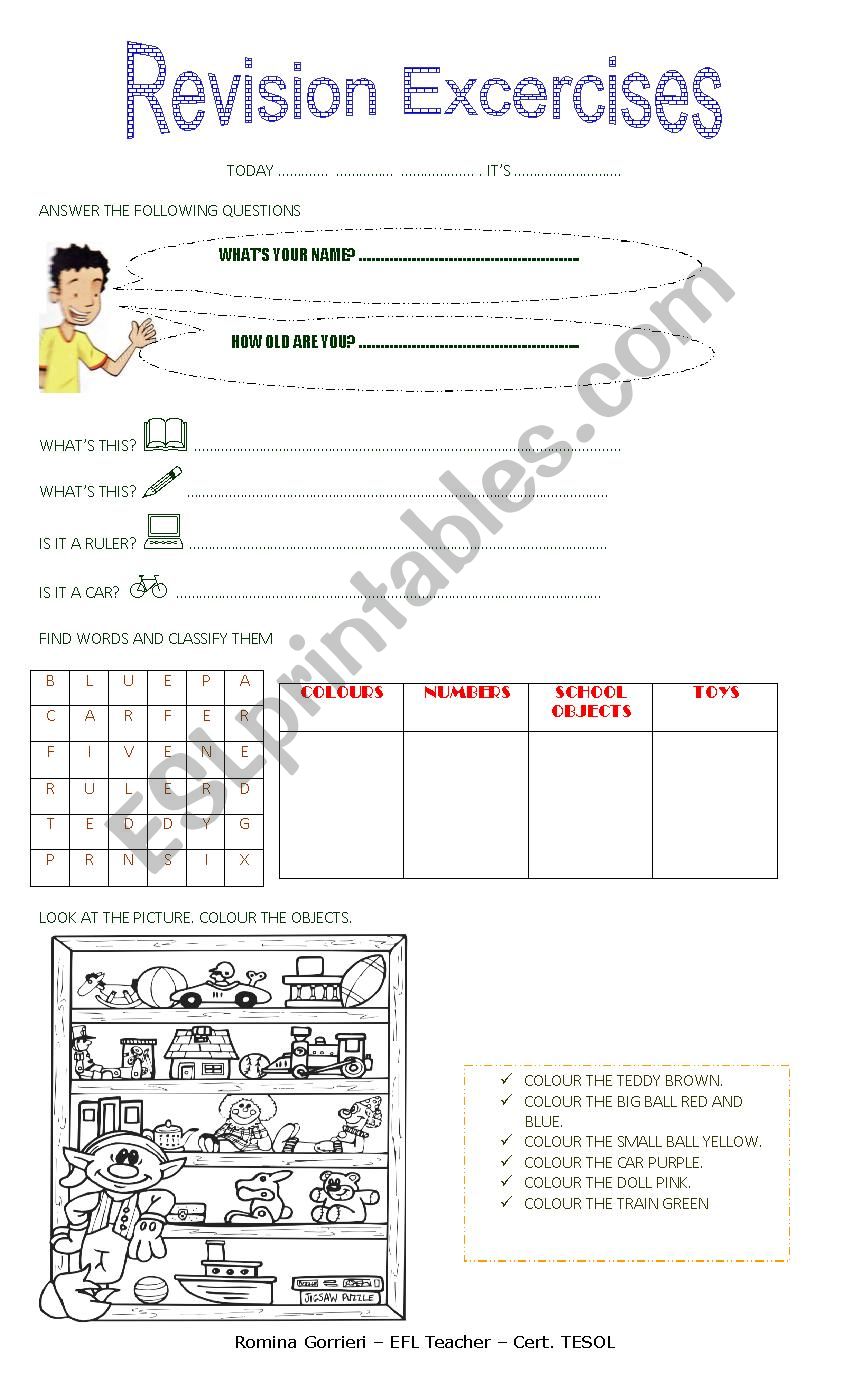 Revision for Children 1 worksheet