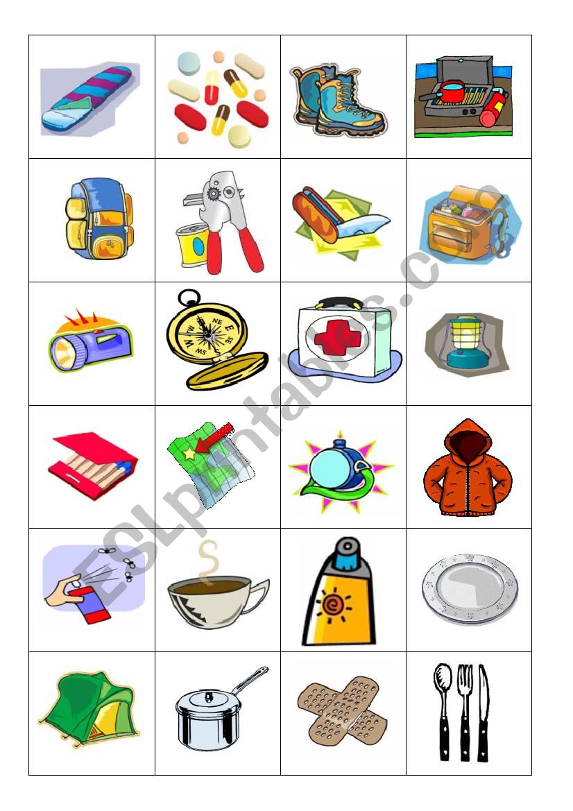 Camping Memory worksheet