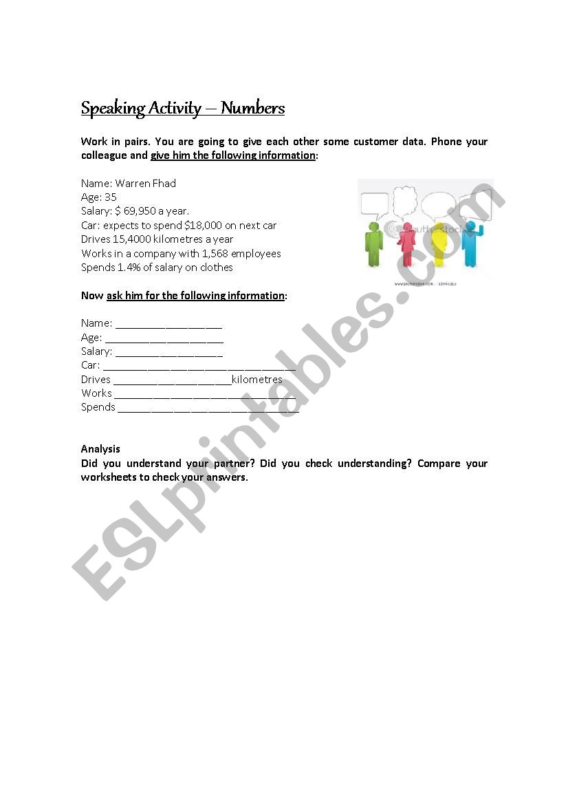 Numbers Oral Practice for Adults