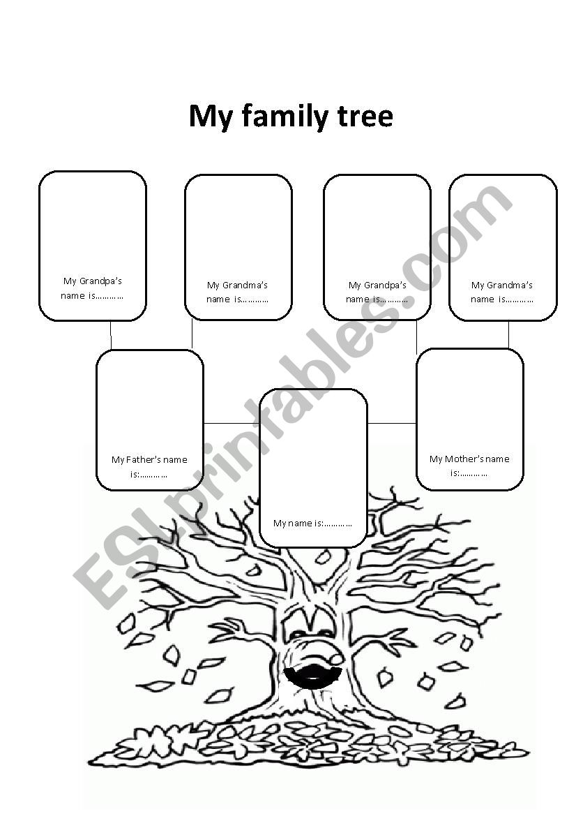 My family tree worksheet