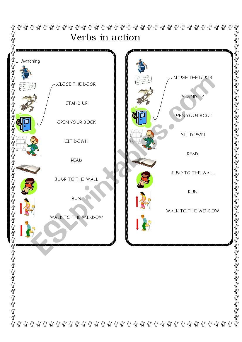 VERBS IN ACTION worksheet