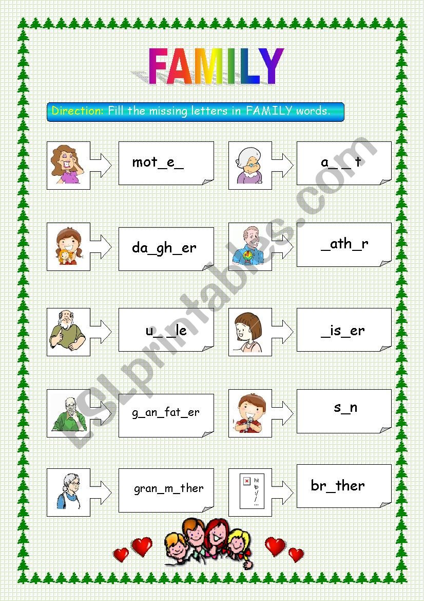 family worksheet worksheet