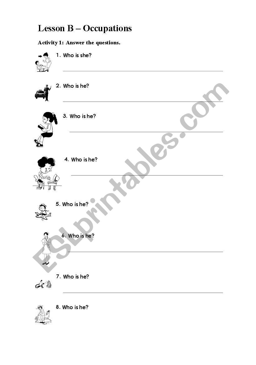 jobs worksheet