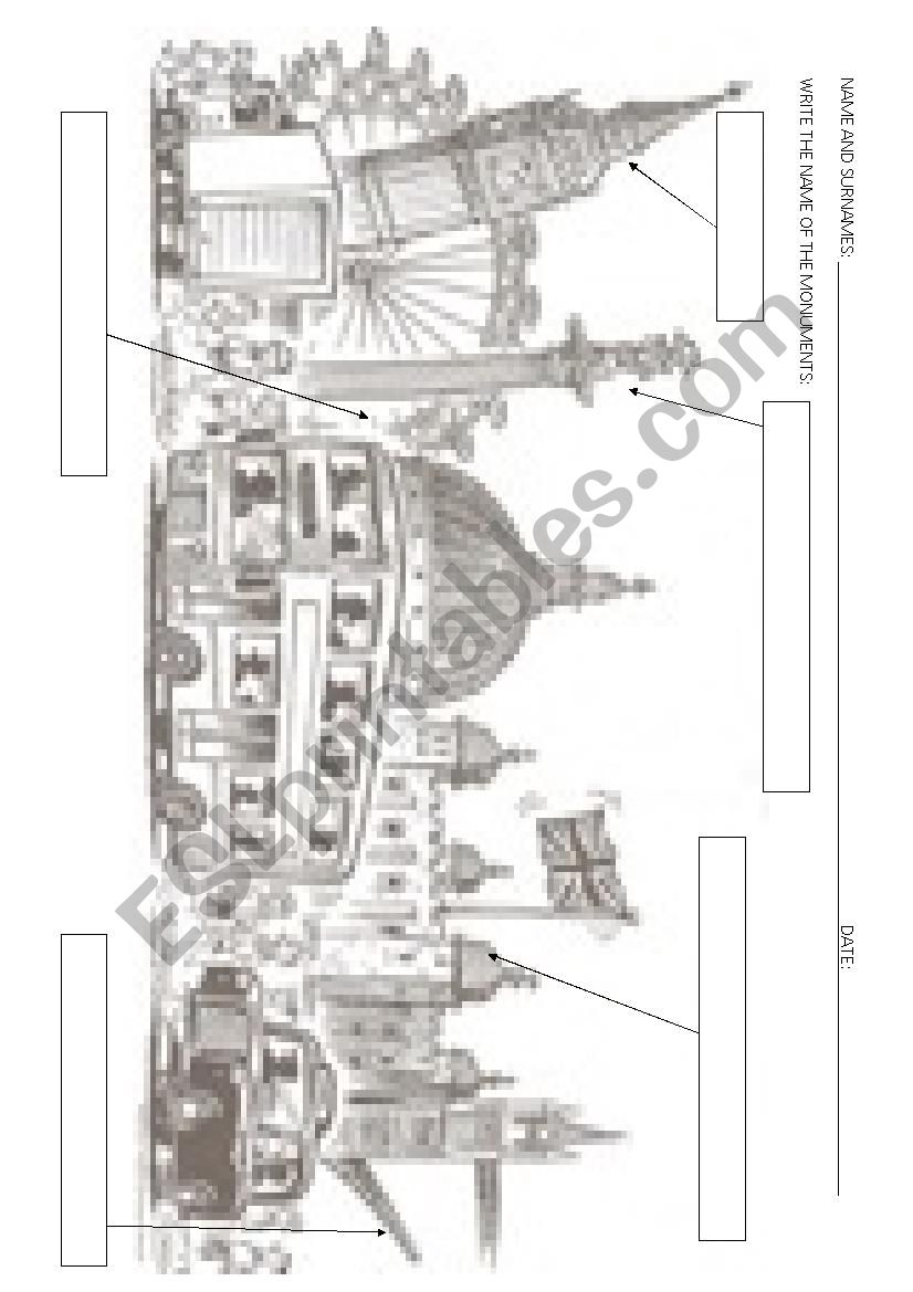 LONDON MONUMENTS worksheet