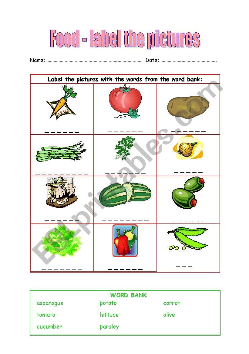 Food worksheet