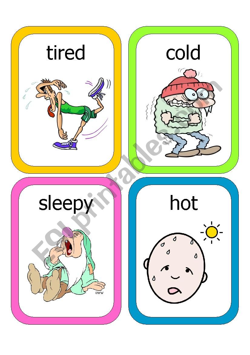 Feelings Flash Cards #3 worksheet