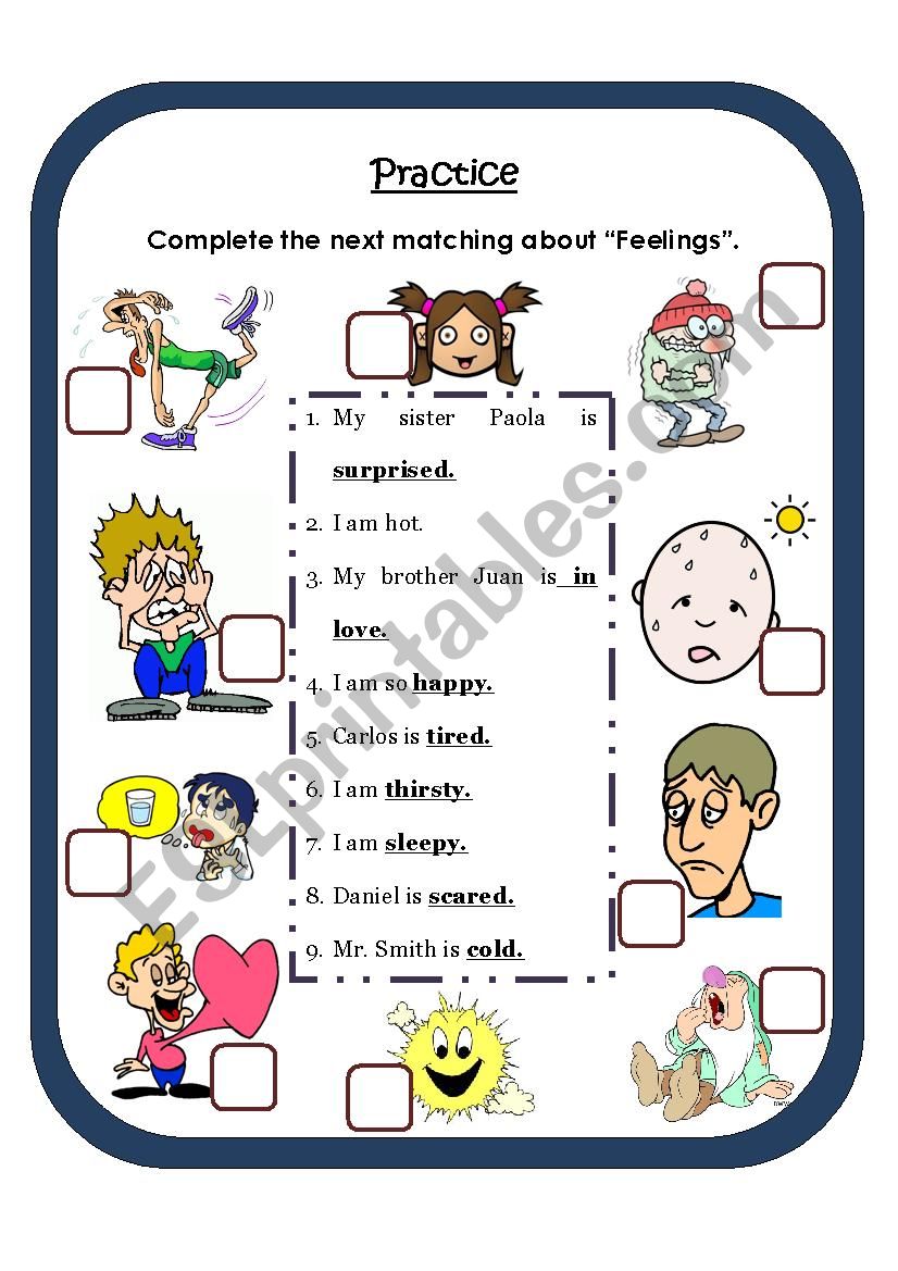 FEELINGS - IDENTIFICATION PRACTICE