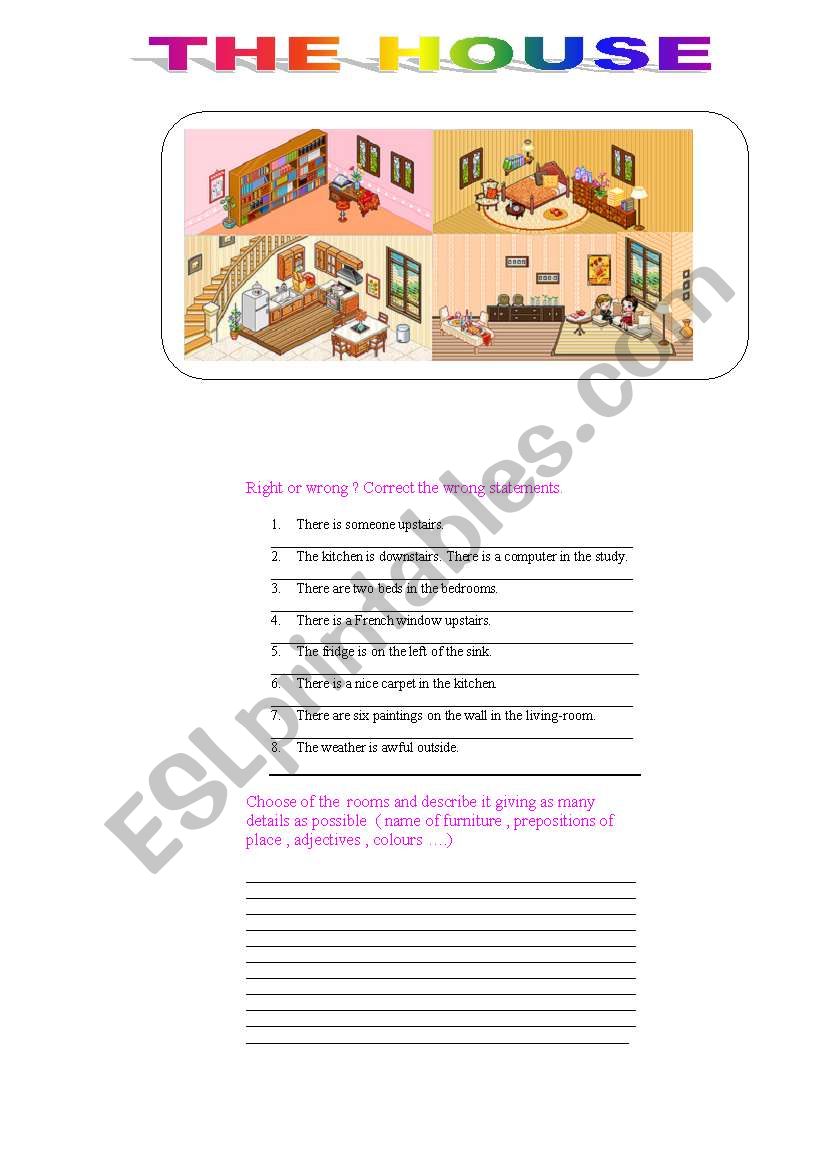 the house worksheet