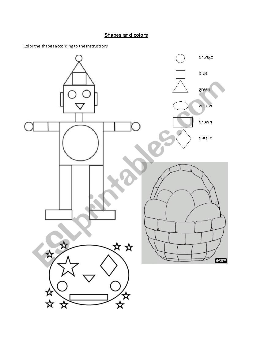 shapes and colors worksheet